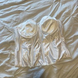 White satin corset